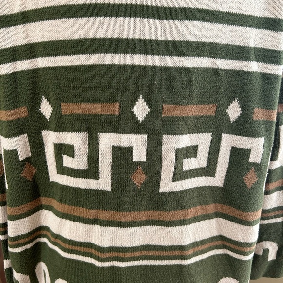 King Ranch Sweater Women Sz L Blanket Pattern Long Cardigan Southwest Boho Aztec - Picture 3 of 4